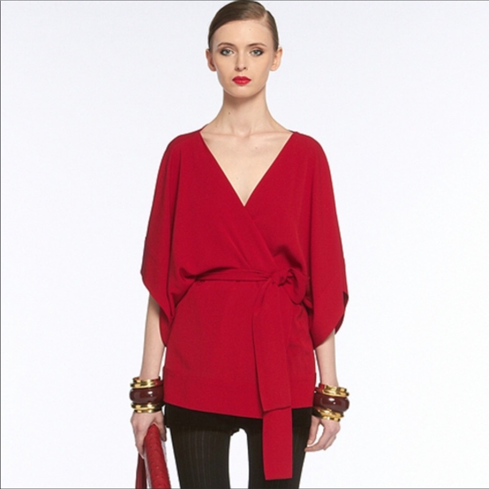 Diane von Furstenberg DVF KALLINA WRAP KIMONO TOP